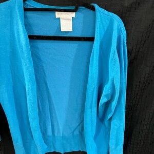 Worthington Blue Open Front Cardigan Size XS | Lightweight Knit Layering Sweater